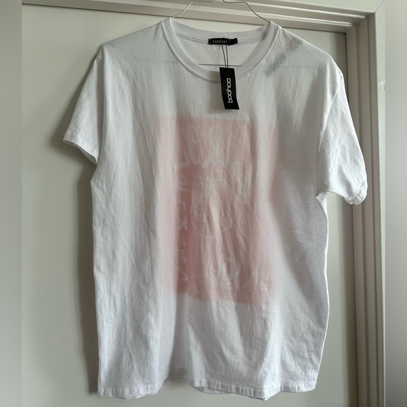 New With Tags Boohoo Aperol Spritz Oversized Shirt - Picture 3 of 5